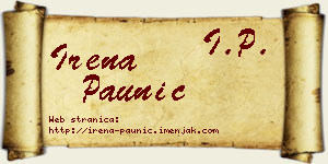 Irena Paunić vizit kartica